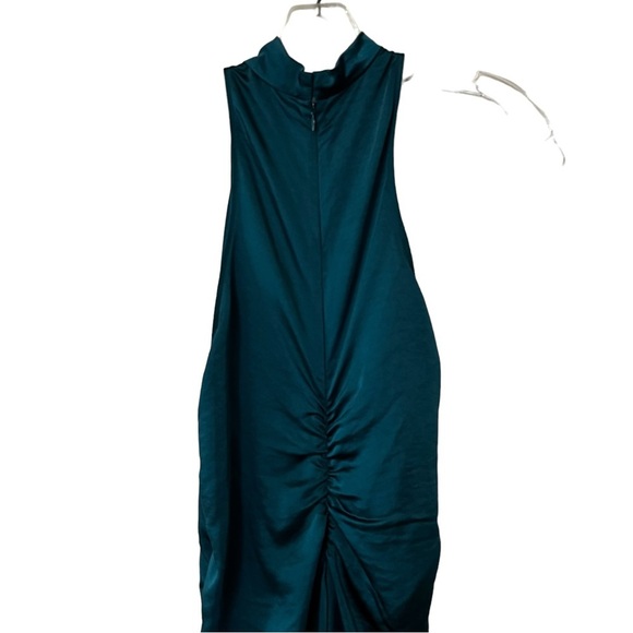 A.L.C. Inez Dress In Emerald Midi Ruched Draped 10 Satin Event - Picture 8 of 16